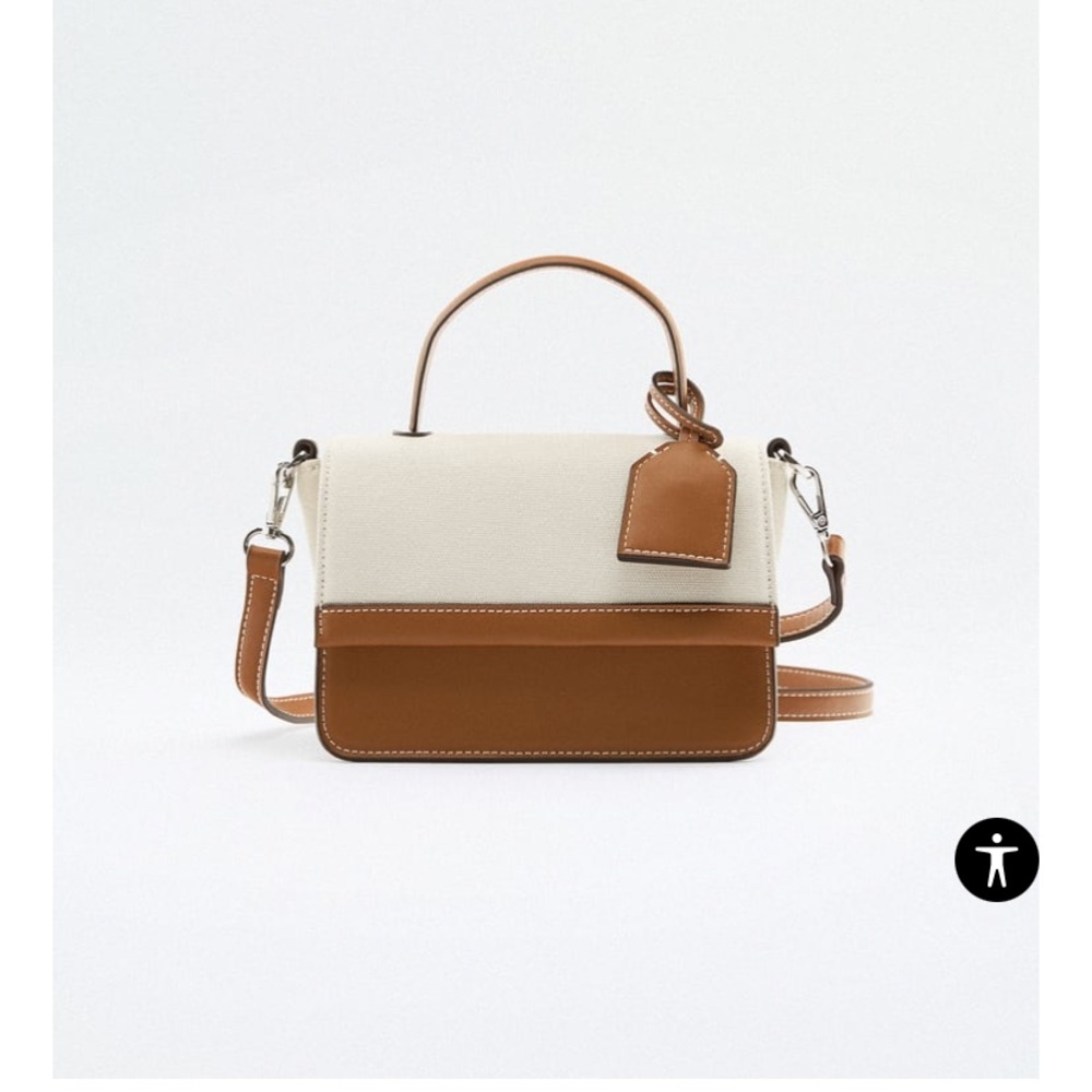 ZARA canvas mini city bag